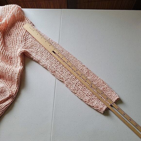 Billabong Sunset Bliss Surplice Loose Knit Pullover Sweater Pink Beachy Feminine - Picture 11 of 13